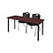 Kee Rectangle Tables > Training Tables > Kee Table & Chair Sets, 66 W, 24 L, 29 H, Mahogany MT6624MHBPBK47BK - alternate 1